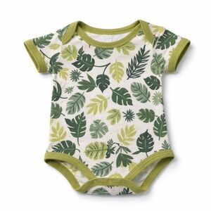 The Honest Company Green Leaf-Print 100% organic cotton Baby One-Piece